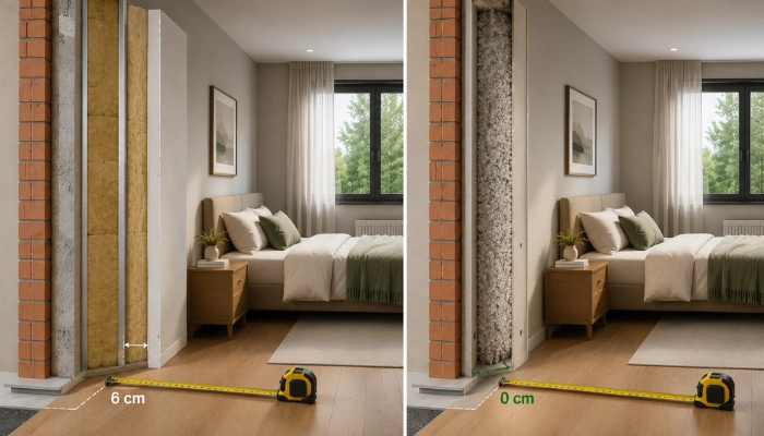 se puede aislar una pared sin perder espacio